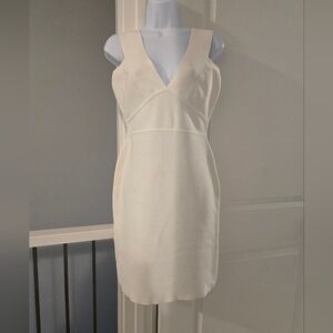 BCBG MAXAZRIA White Bodycon Bandage Dress. Size L.
